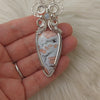 Artisan Cut Cotton Candy Agate Druzy Statement Pendant In Sterling Silver