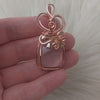 Rose Quartz Present Pendant In Copper