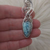 Artisan Cut Red River Turquoise And Sterling Silver Statement Pendant