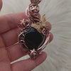 Black Onyx Statement Pendant In Copper