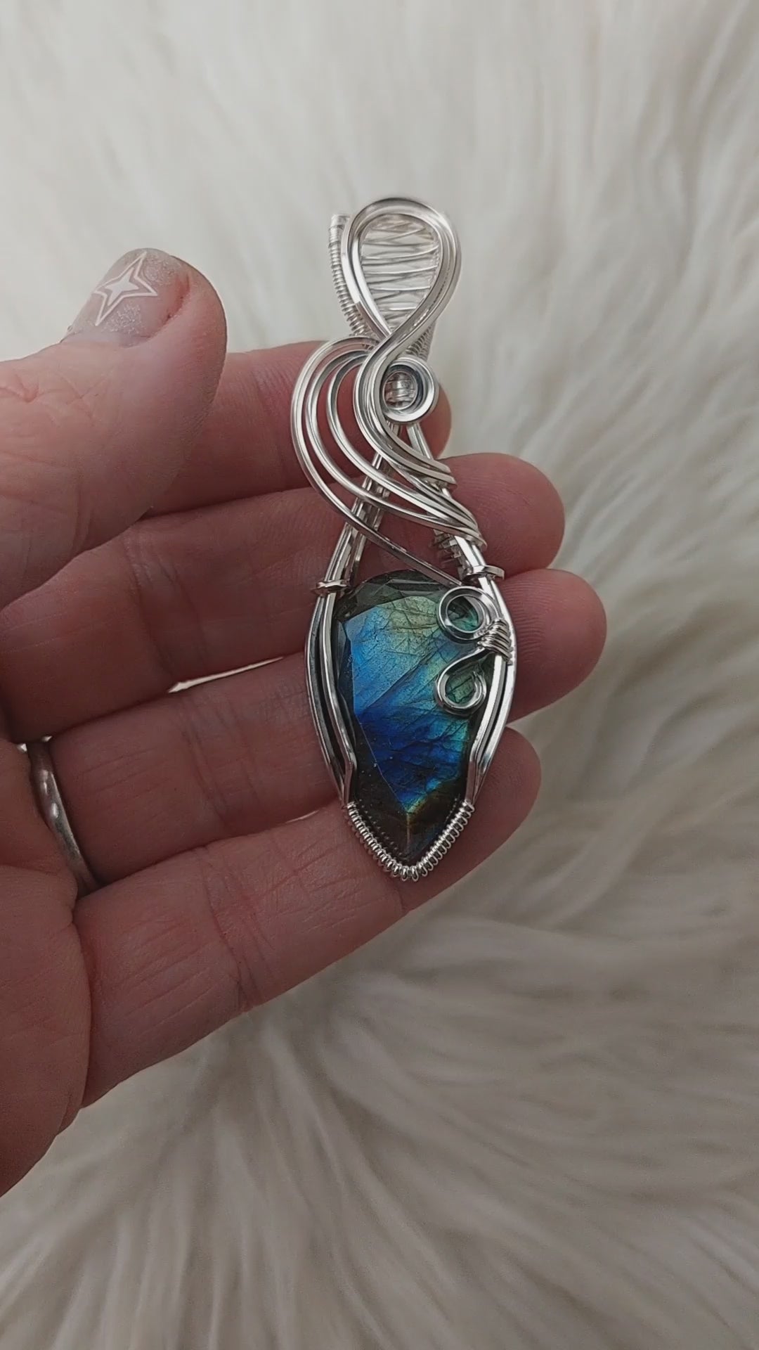 Silver Labradorite Faceted Pendants Silver Labradorite Faceted Pendants