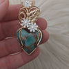 Teal Mojave Turquoise 14k Gold Filled Pendant