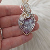 Artisan Cut Plume Agate Doublet, Sterling Silver, And 14k Goldfilled Heart Pendant