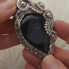 "Nightshade" Large Black Druzy Agate And Sterling Silver Statement Pendant