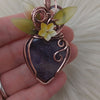 Amethyst And Copper Heart Statement Pendant