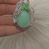 LOTR "Leaves of Lorien" Chrysoprase Sterling Silver Statement Pendant