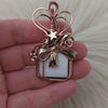 White Scolecite Present Pendant In Copper