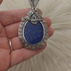"Forget Me Not" Lapis Pendant In Sterling Silver