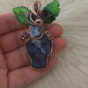 Sodalite Skull Pumpkin Pendant In Copper