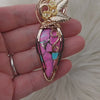 Artisan Cut Colbaugh Cotton Candy Turquoise And 14k Goldfilled Heart Pendant