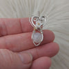 Silky White Moonstone Sterling Silver Mini Pendant