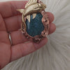 Moss Agate And Fish  Copper Statement Pendant