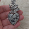 Dendritic Opal And Sterling Silver Heart Pendant