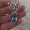 Blue Topaz And Sterling Silver Pendant