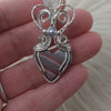 Polychrome Jasper And Sterling silver Heart Pendant