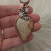 Fossil Coral Statement Pendant In Copper