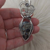 Black Agate Sterling Silver Statement Pendant