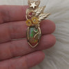 Natural 7 ct Ethiopian Opal, 14k Goldfilled Statement Pendant