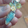 AAA Honey Comb Opal and Sterling Silver Pendant