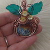 Red Marcasite Pumpkin Pendant In Copper