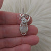 Silky White Moonstone Sterling Silver Mini Pendant