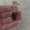"Love note" Artisan Cut Vintage Glass 14k Goldfilled Heart Statement Pendant