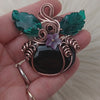Black Onyx Pumpkin Pendant In Copper