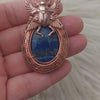 "Lariat" Lapis Statement Pendant In Copper