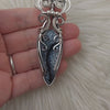 "Dagger" Dendritic Opal and Sterling Silver Statement Pendant