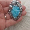 Turtle, AAA Larimar, And Sterling Silver Statement Pendant