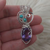 Natural Amethyst Statement Pendant In Sterling Silver