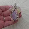 Pink Plume Agate Doublet Statement Pendant In Sterling Silver