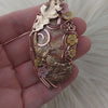 Bird With Flowers Laguna Lace Agate Statement Pendant