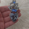 Morado Opal And Sterling Silver Heart Pendant