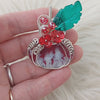 Red Aurora Plume Agate Doublet And Sterling silver Pumpkin Pendant