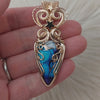 Artisan Cut Dahlia Turquoise And 14k Goldfilled Heart Pendant