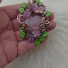 Rose Quartz Heart statement Pendant In Copper