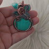Malachite Pumpkin Pendant In Copper