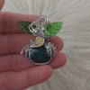 Andamooka matrix Opal Sterling silver Pumpkin Pendant
