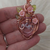 Potion Bottle Pink Flower Pendant