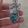 Dichroric Glass And Sterling Silver Heart Pendant