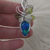 Aurora Opal and Sterling Silver Pendant