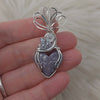 Burrow Creek Agate And Sterling silver Heart Pendant