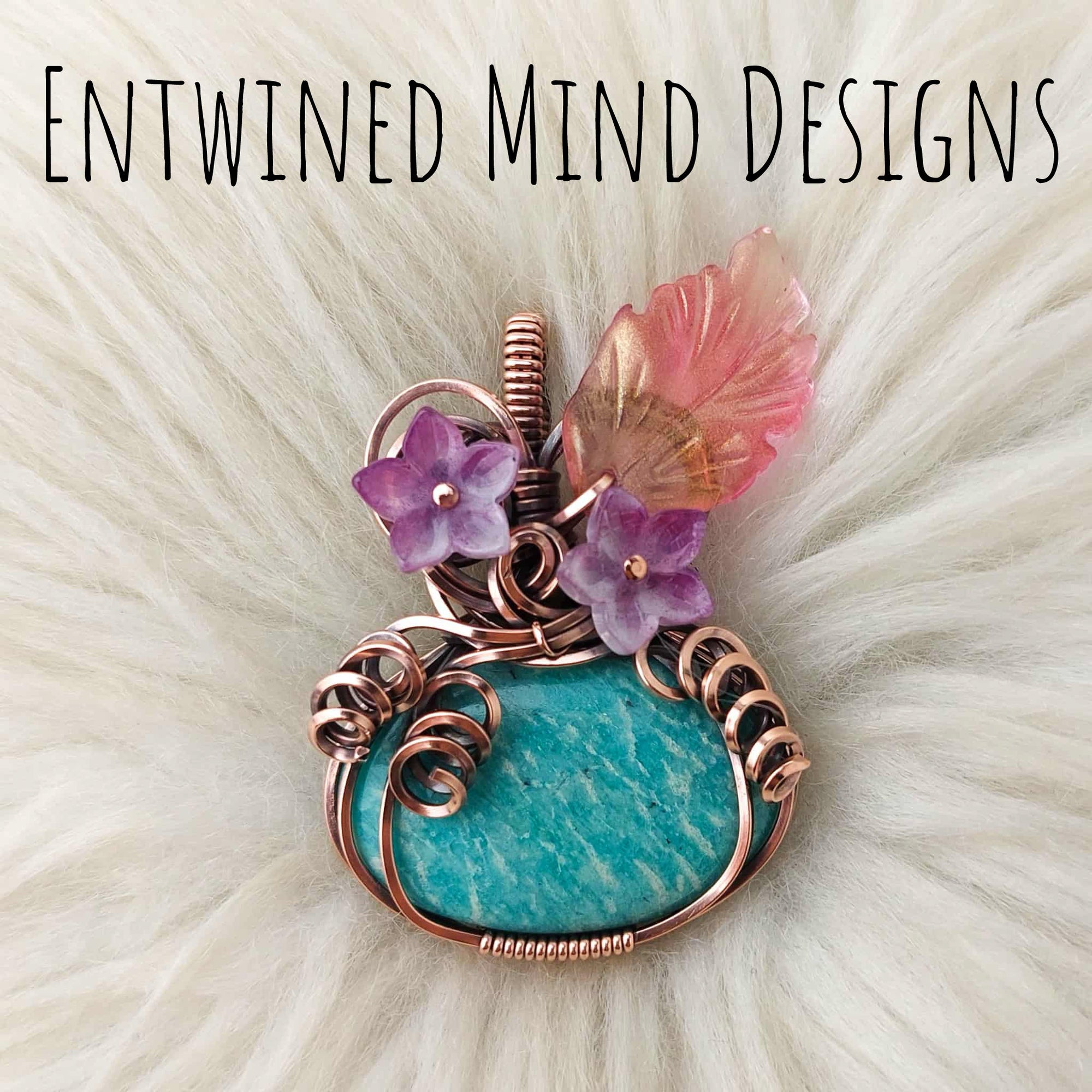 Amazonite Pumpkin Pendant In Copper