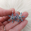 Sterling Silver And CZ Snowflake Earrings