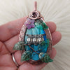 Labradorite And Owl Statement Pendant In Copper